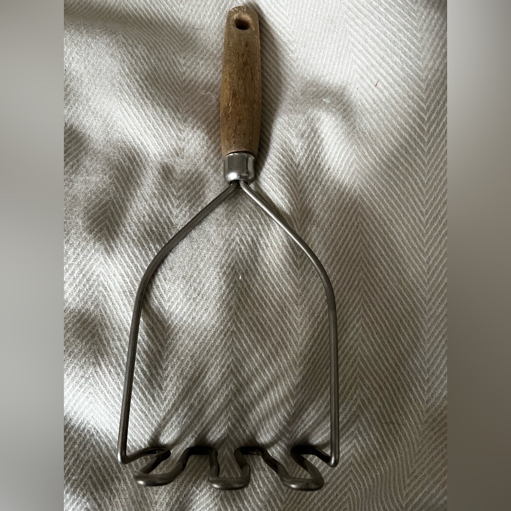 Vintage Wooden Handle Potato Masher 10.25 in